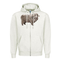 Oatmeal Heather rambouillet sheep Zipper Hoodie - LillyAllenDesigns