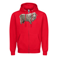 Red rambouillet sheep Zipper Hoodie - LillyAllenDesigns