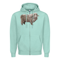 Seafoam rambouillet sheep Zipper Hoodie - LillyAllenDesigns