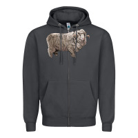 Smoke rambouillet sheep Zipper Hoodie - LillyAllenDesigns