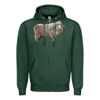 Sports Green rambouillet sheep Zipper Hoodie - LillyAllenDesigns