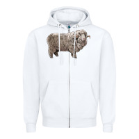 White rambouillet sheep Zipper Hoodie - LillyAllenDesigns