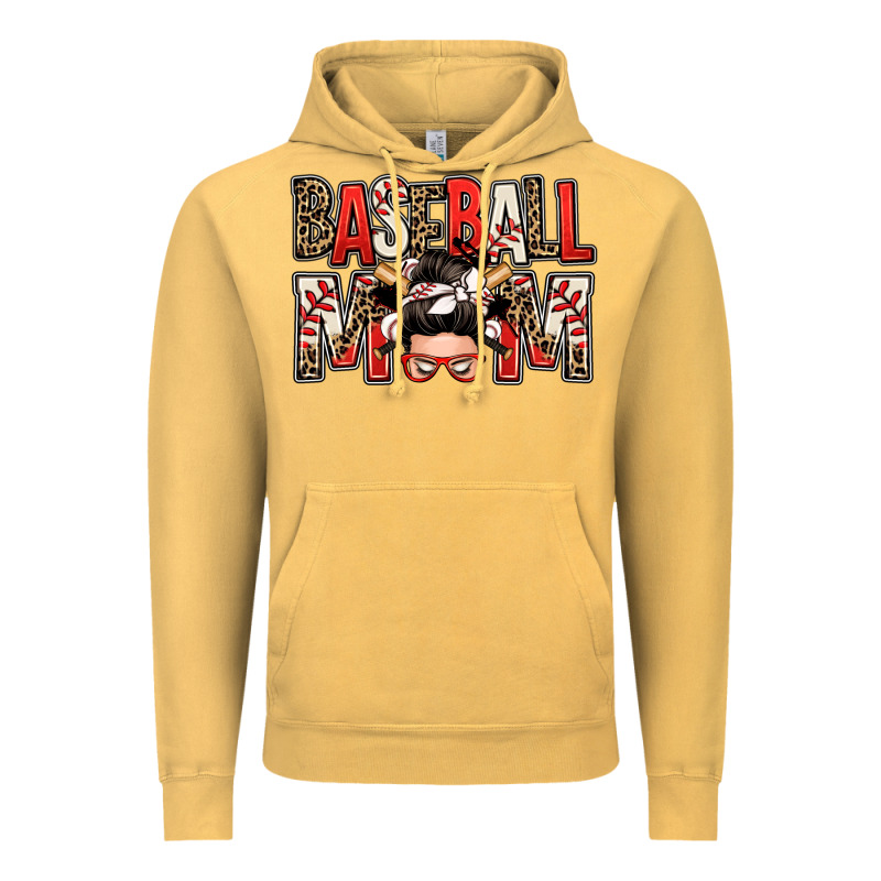 Baseball Mom Messy Bun Vintage Hoodie by Zillion Design Studio | Teevron