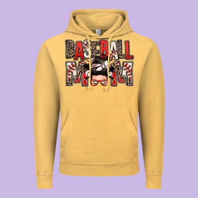 Baseball Mom Messy Bun Vintage Hoodie Designed By Zillion Design Studio