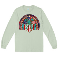 Matcha gemstone cross american flag turquoise rainbow Long Sleeve Tee - Artiststas
