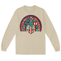 Mushroom gemstone cross american flag turquoise rainbow Long Sleeve Tee - Artiststas