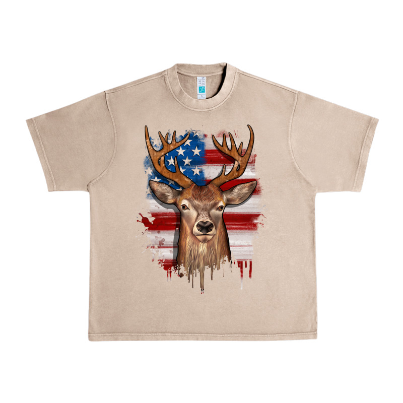 Deer American Flag Urban Heavy Tee by JahusDesignShop | Teevron
