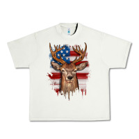 Pistachio deer american flag Urban Heavy Tee - JahusDesignShop