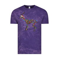 Cloud Purple christmas deer skeleton Vintage Tee - FaDigitalArtStudio