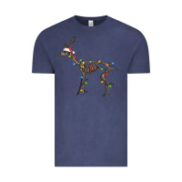 Vintage Denim christmas deer skeleton Vintage Tee - FaDigitalArtStudio