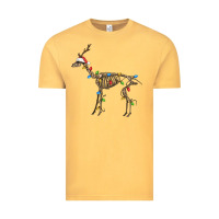 Vintage Mustard christmas deer skeleton Vintage Tee - FaDigitalArtStudio