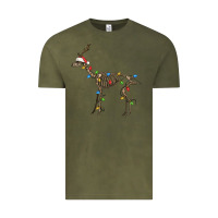 Vintage Olive christmas deer skeleton Vintage Tee - FaDigitalArtStudio