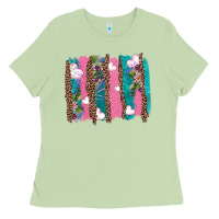 Matcha v.d turquoise leopard and flowers  brushstrokes Ladies Tee - AdoDesignShop