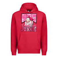 Cardinal pink Christmas junkie Santa Claus Premium Hoodie - Jasminsmagicworld