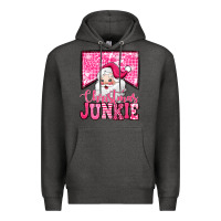 Charcoal Heather pink Christmas junkie Santa Claus Premium Hoodie - Jasminsmagicworld