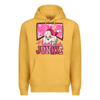 Mustard pink Christmas junkie Santa Claus Premium Hoodie - Jasminsmagicworld