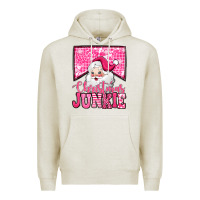 Oatmeal Heather pink Christmas junkie Santa Claus Premium Hoodie - Jasminsmagicworld