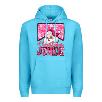 Ocean Blue pink Christmas junkie Santa Claus Premium Hoodie - Jasminsmagicworld