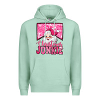 Seafoam pink Christmas junkie Santa Claus Premium Hoodie - Jasminsmagicworld