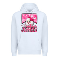 White pink Christmas junkie Santa Claus Premium Hoodie - Jasminsmagicworld