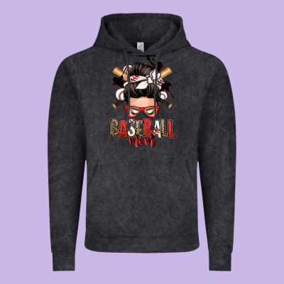 Baseball Mom Messy Bun Vintage Hoodie Designed By Zillion Design Studio