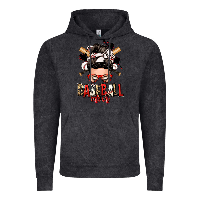 Baseball Mom Messy Bun Vintage Hoodie by Zillion Design Studio | Teevron