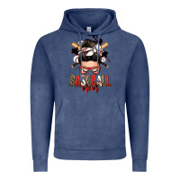Vintage Denim baseball mom messy bun Vintage Hoodie - Zillion Design Studio
