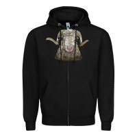 Black rambouillet sheep head Zipper Hoodie - LillyAllenDesigns