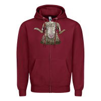 Burgundy rambouillet sheep head Zipper Hoodie - LillyAllenDesigns
