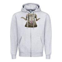 Heather Grey rambouillet sheep head Zipper Hoodie - LillyAllenDesigns