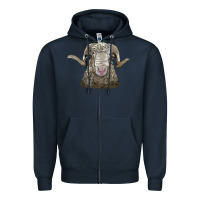 Navy rambouillet sheep head Zipper Hoodie - LillyAllenDesigns