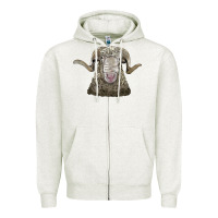 Oatmeal Heather rambouillet sheep head Zipper Hoodie - LillyAllenDesigns