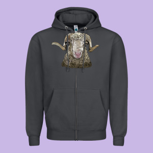 Rambouillet Sheep Head Zipper Hoodie Designed By Lillyallendesigns