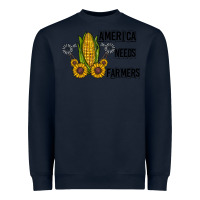 Navy america needs farmers Heavyweight Sweatshirt - CowhideDigitalArt