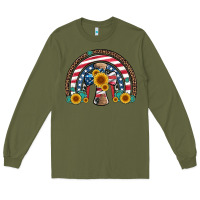 Army Green cross american flag cowhide  leopard gemstone rainbow Long Sleeve Tee - Artiststas