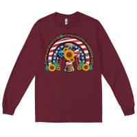 Burgundy cross american flag cowhide  leopard gemstone rainbow Long Sleeve Tee - Artiststas