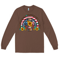 Chestnut cross american flag cowhide  leopard gemstone rainbow Long Sleeve Tee - Artiststas