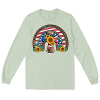Matcha cross american flag cowhide  leopard gemstone rainbow Long Sleeve Tee - Artiststas