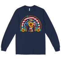 Navy cross american flag cowhide  leopard gemstone rainbow Long Sleeve Tee - Artiststas