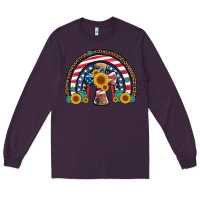 Plum cross american flag cowhide  leopard gemstone rainbow Long Sleeve Tee - Artiststas