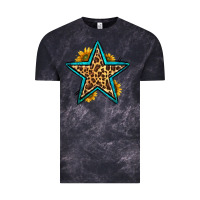 Cloud Black western leopard star Vintage Tee - HRA Design Shop