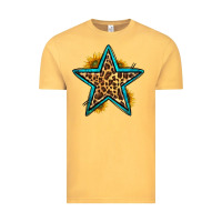 Vintage Mustard western leopard star Vintage Tee - HRA Design Shop