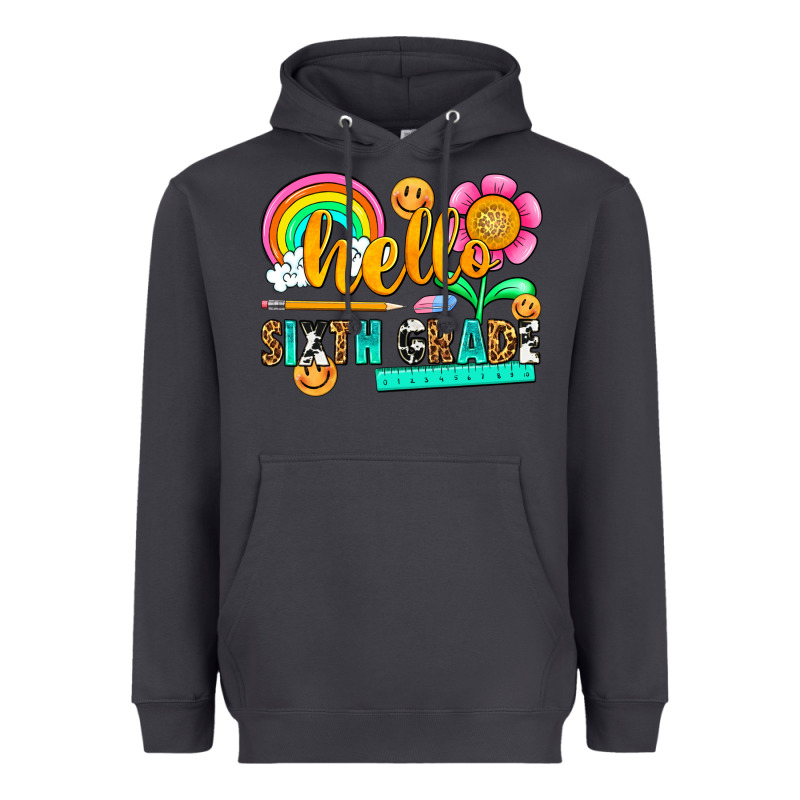 Hello Sixth Grade Heavyweight Hoodie by NancyCooperArtShop | Teevron