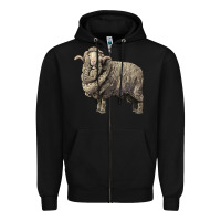Black merino wool sheep Zipper Hoodie - LillyAllenDesigns