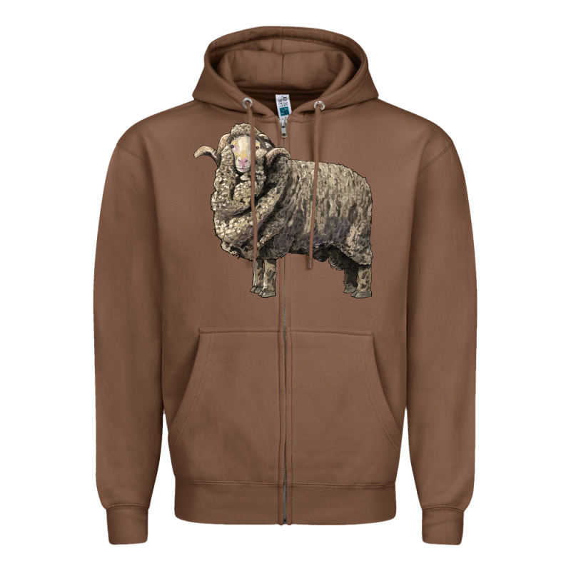 Merino Wool Sheep Zipper Hoodie by LillyAllenDesigns | Teevron