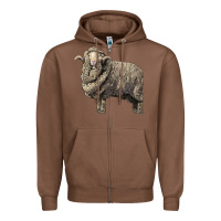 Chestnut merino wool sheep Zipper Hoodie - LillyAllenDesigns