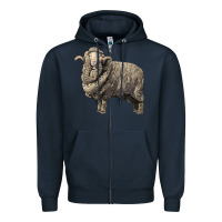 Navy merino wool sheep Zipper Hoodie - LillyAllenDesigns