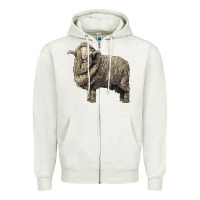 Oatmeal Heather merino wool sheep Zipper Hoodie - LillyAllenDesigns