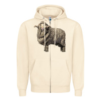 Sandshell merino wool sheep Zipper Hoodie - LillyAllenDesigns
