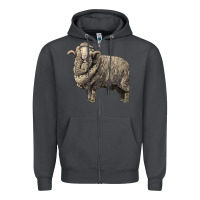 Smoke merino wool sheep Zipper Hoodie - LillyAllenDesigns